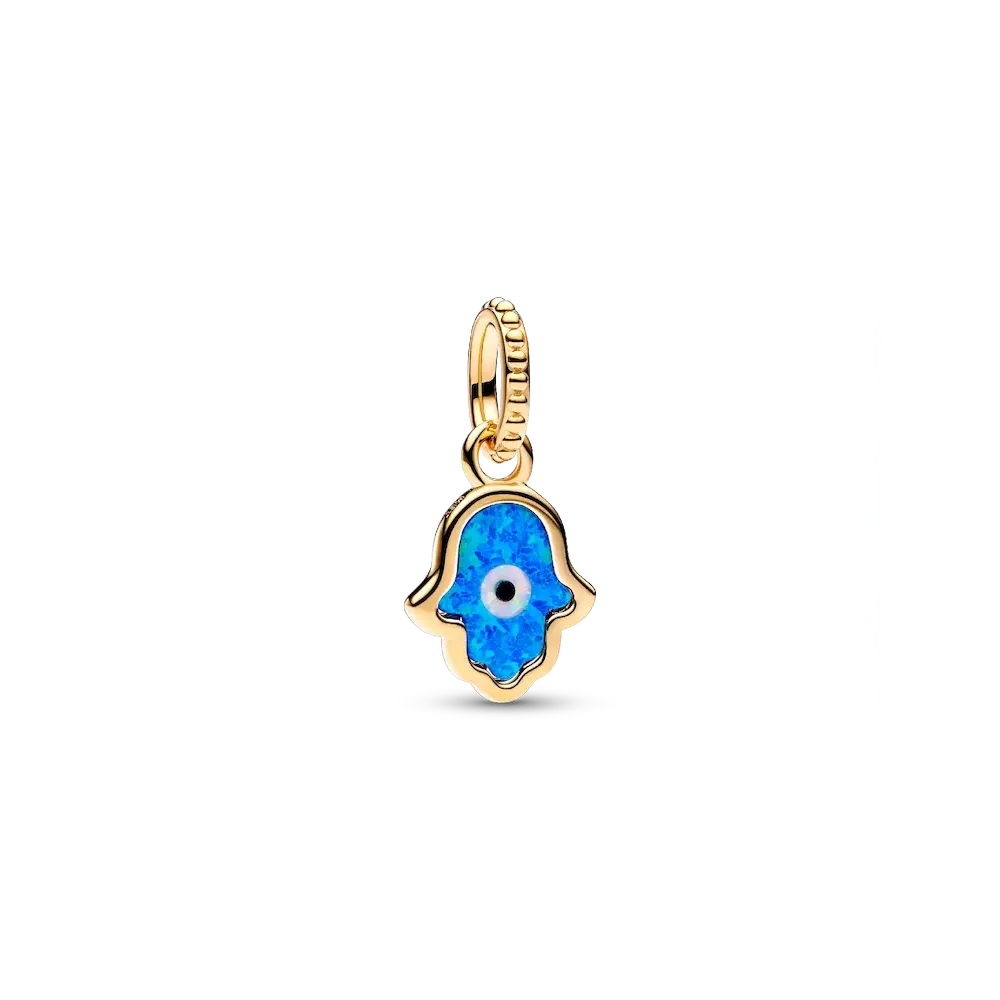 Opalescent Blue Hamsa Hand Dangle Charm