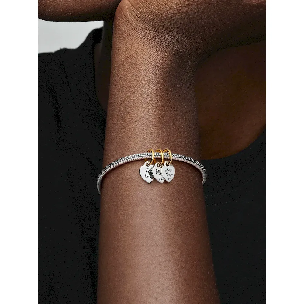 Two-tone Splittable Friendship Triple Dangle Charm - Image 2