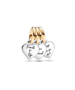 Two-tone Splittable Friendship Triple Dangle Charm