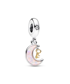 Two-tone Key & Moon Dangle Charm