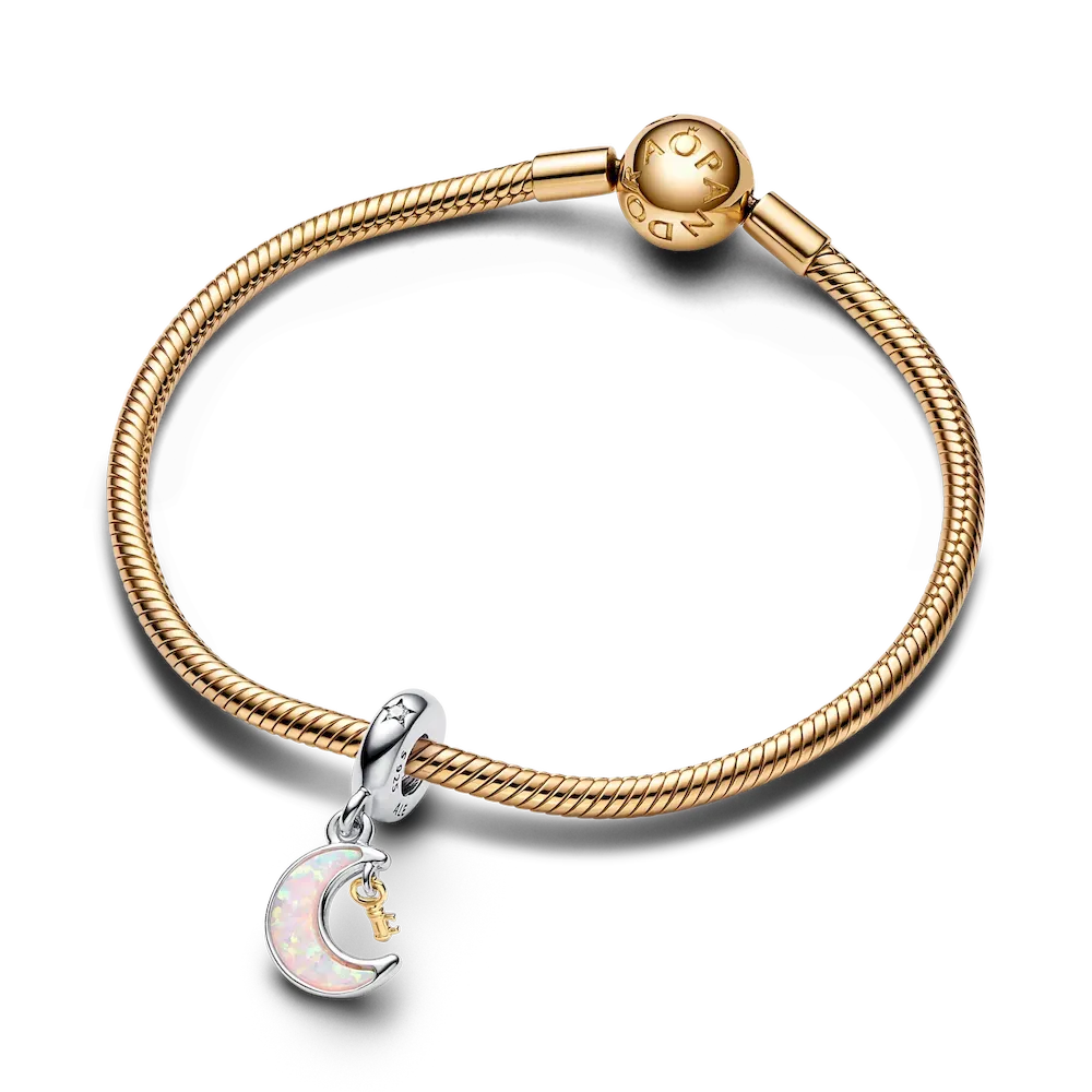 Two-tone Key & Moon Dangle Charm - Image 5