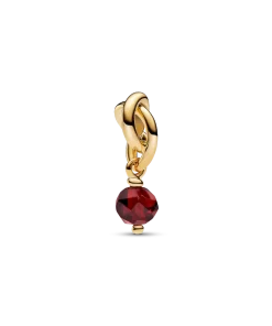 Faceted Red Eternity Circle Dangle Charm