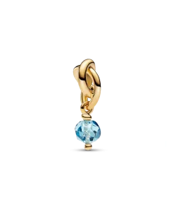 Faceted Sea Aqua Blue Eternity Circle Dangle Charm