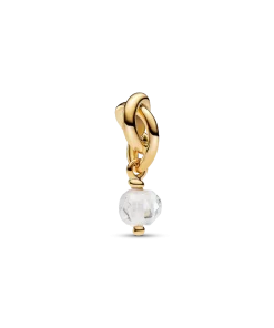 Alternative view of April Engravable Dangle Charm Necklace Set