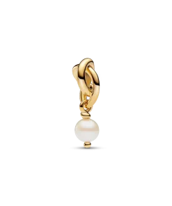Treated Freshwater Cultured Pearl Eternity Circle Dangle Charm