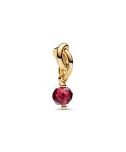 Faceted True Red Eternity Circle Dangle Charm