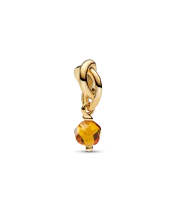 Faceted Honey Eternity Circle Dangle Charm