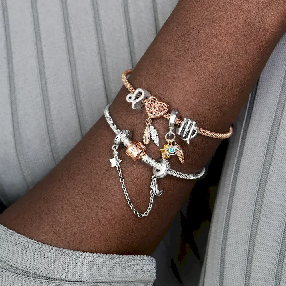 Hamsa, All-seeing Eye & Feather Spirituality Dangle Charm - Image 4