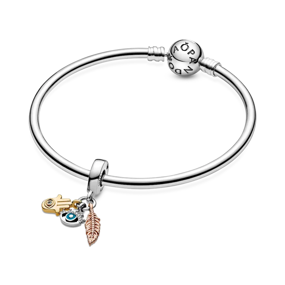 Hamsa, All-seeing Eye & Feather Spirituality Dangle Charm - Image 8