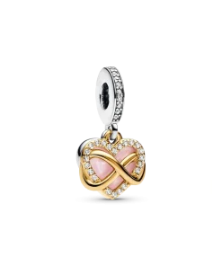 Sparkling Infinity Heart Dangle Charm
