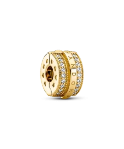 Sparkling Pavé Lines & Logo Clip Charm