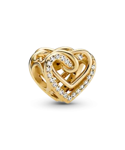 Sparkling Entwined Hearts Charm