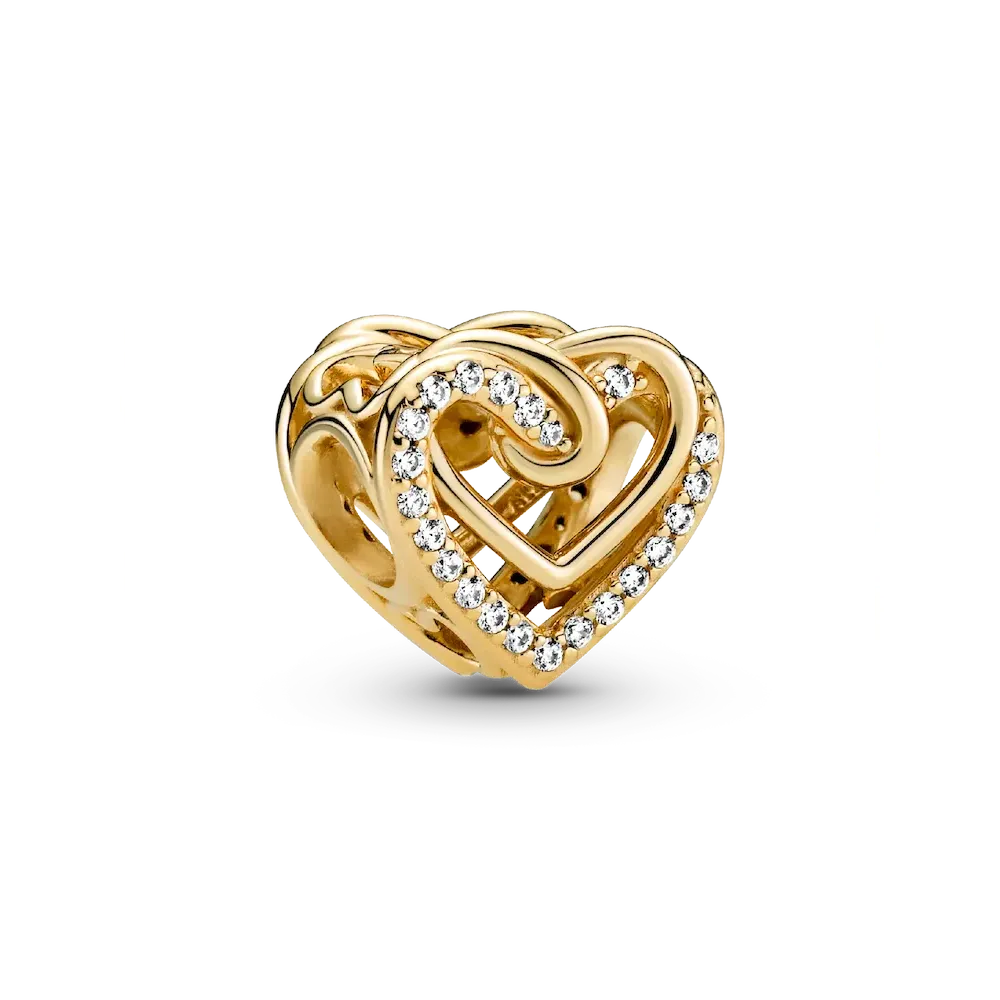 Sparkling Entwined Hearts Charm