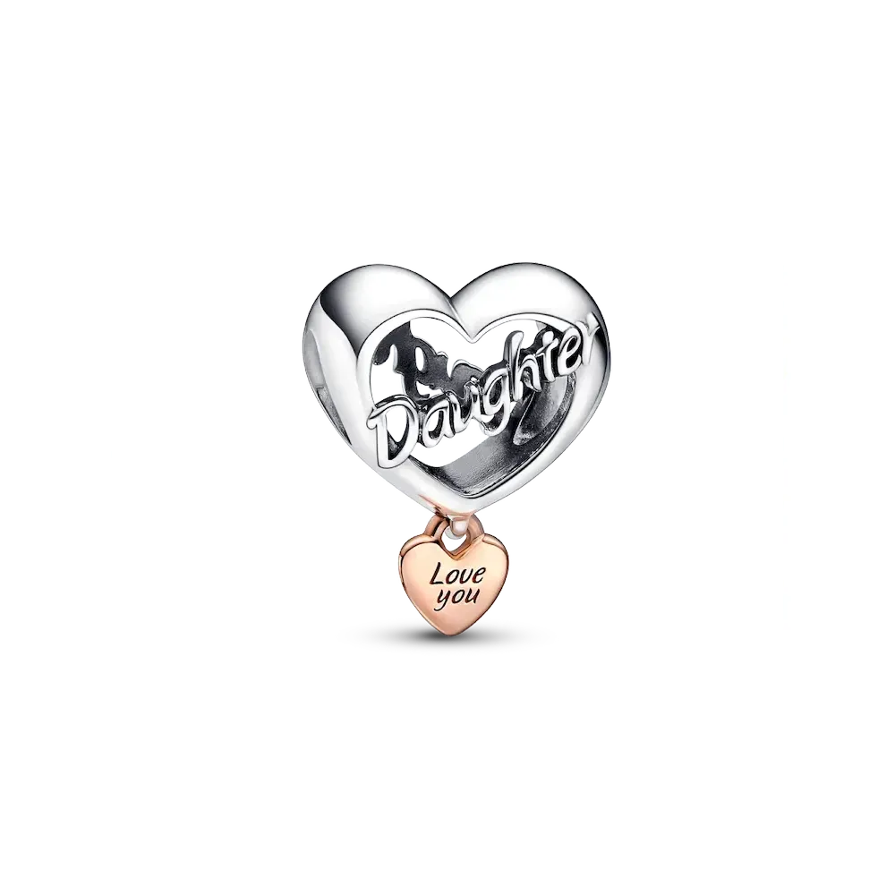 Love You Daughter Heart Charm