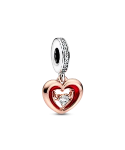 Two-tone Radiant Heart Dangle Charm
