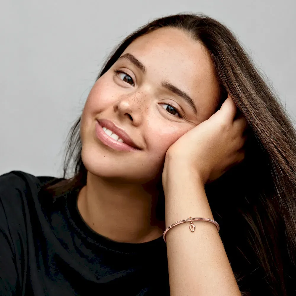 FINAL SALE - Letter V Script Alphabet Dangle Charm - Image 2