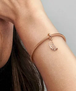 Alternative view of FINAL SALE - Floating Curved Feather Dangle Charm