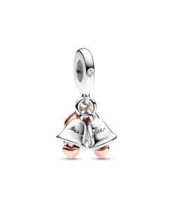 FINAL SALE - Just Married Wedding Bells Double Dangle