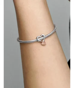 Alternative view of Two-tone Openwork Infinity Heart Charm