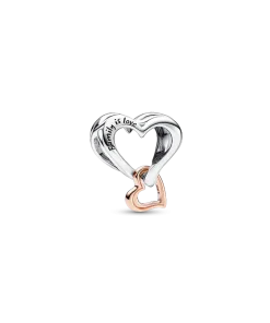 Two-tone Openwork Infinity Heart Charm