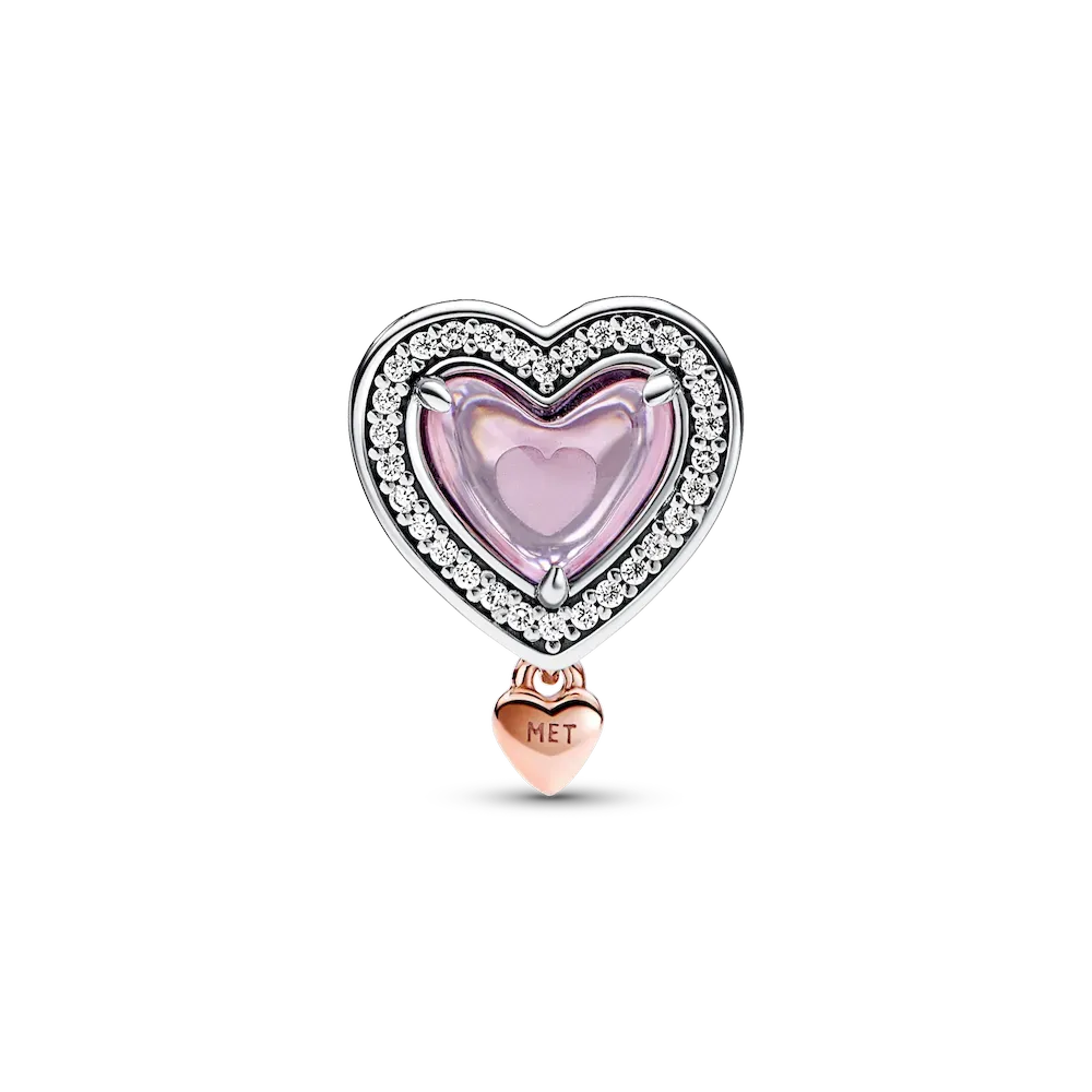 Two-tone Infinity Heart and Mom Charm Bracelet Set - Image 9