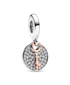 Two-tone Key to Happiness Double Dangle Charm