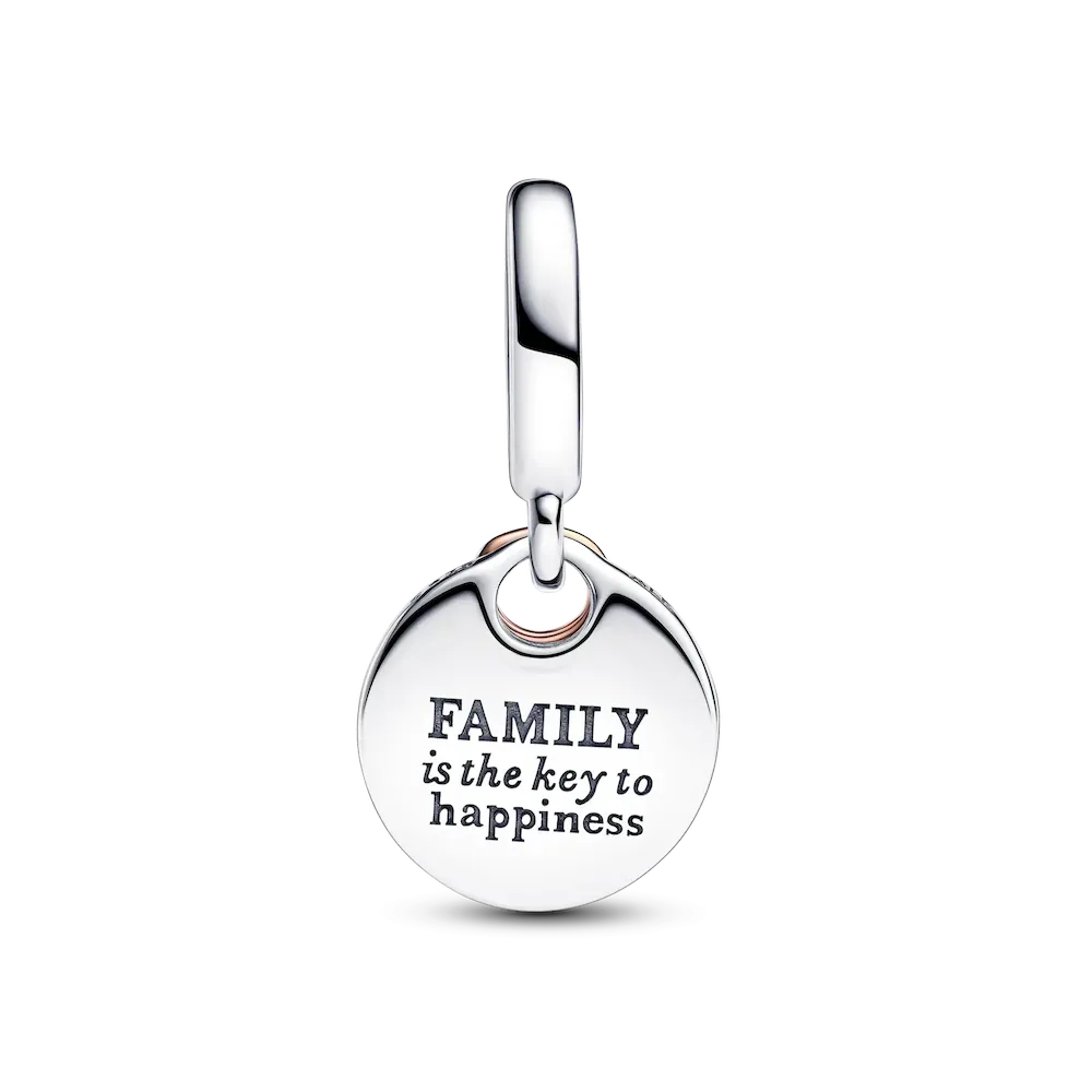 Two-tone Key to Happiness Double Dangle Charm - Image 4