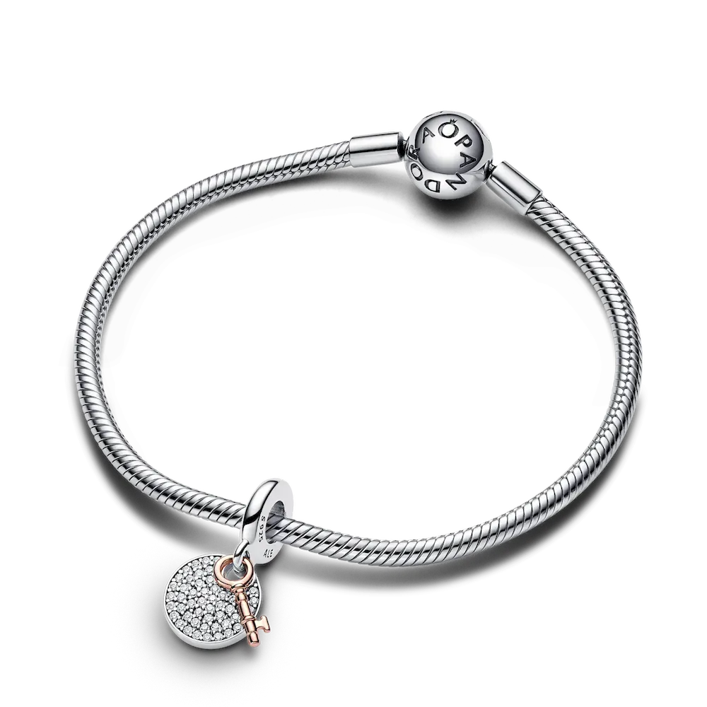 Two-tone Key to Happiness Double Dangle Charm - Image 5