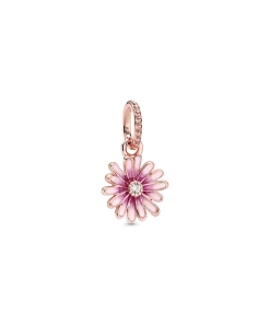 Pink Daisy Flower Dangle Charm