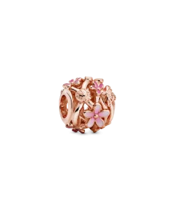 Openwork Pink Daisy Flower Charm