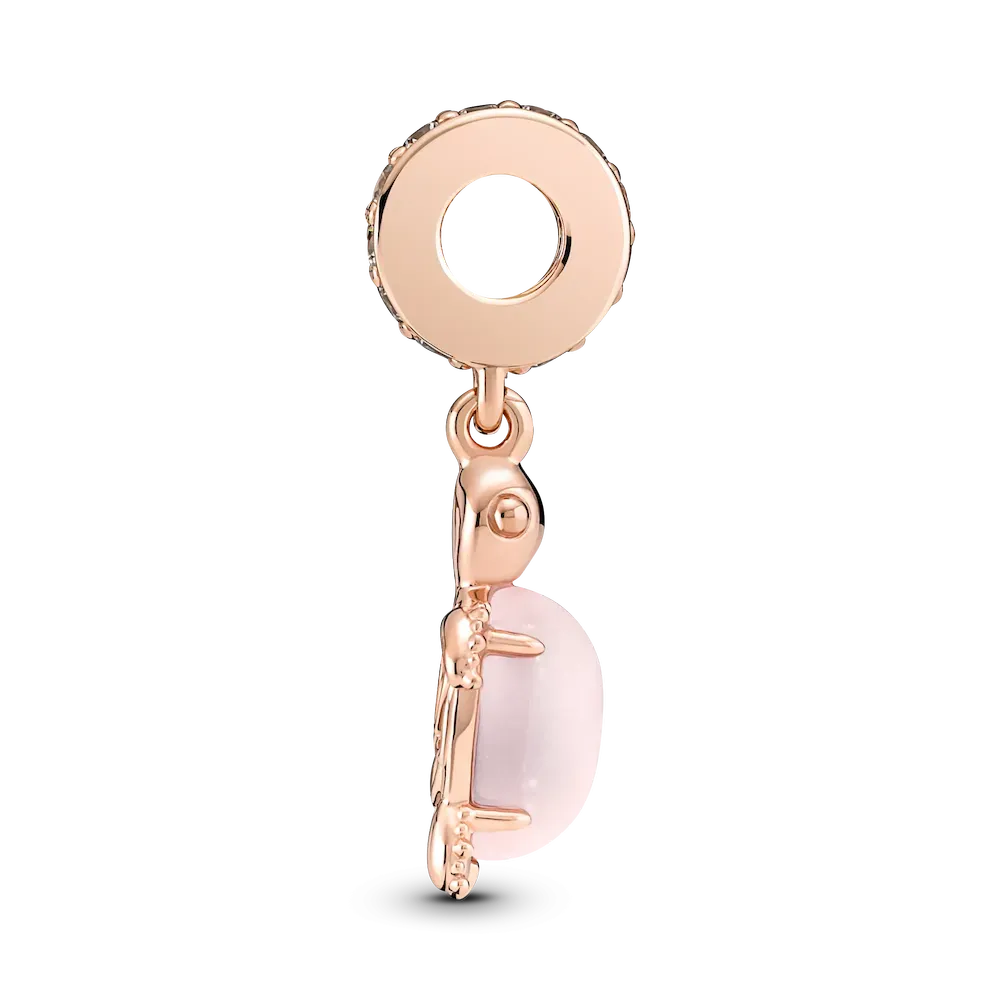 Murano Glass Pink Sea Turtle Dangle Charm - Image 5