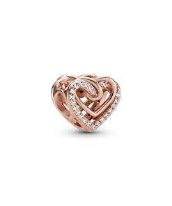 Sparkling Entwined Hearts Charm