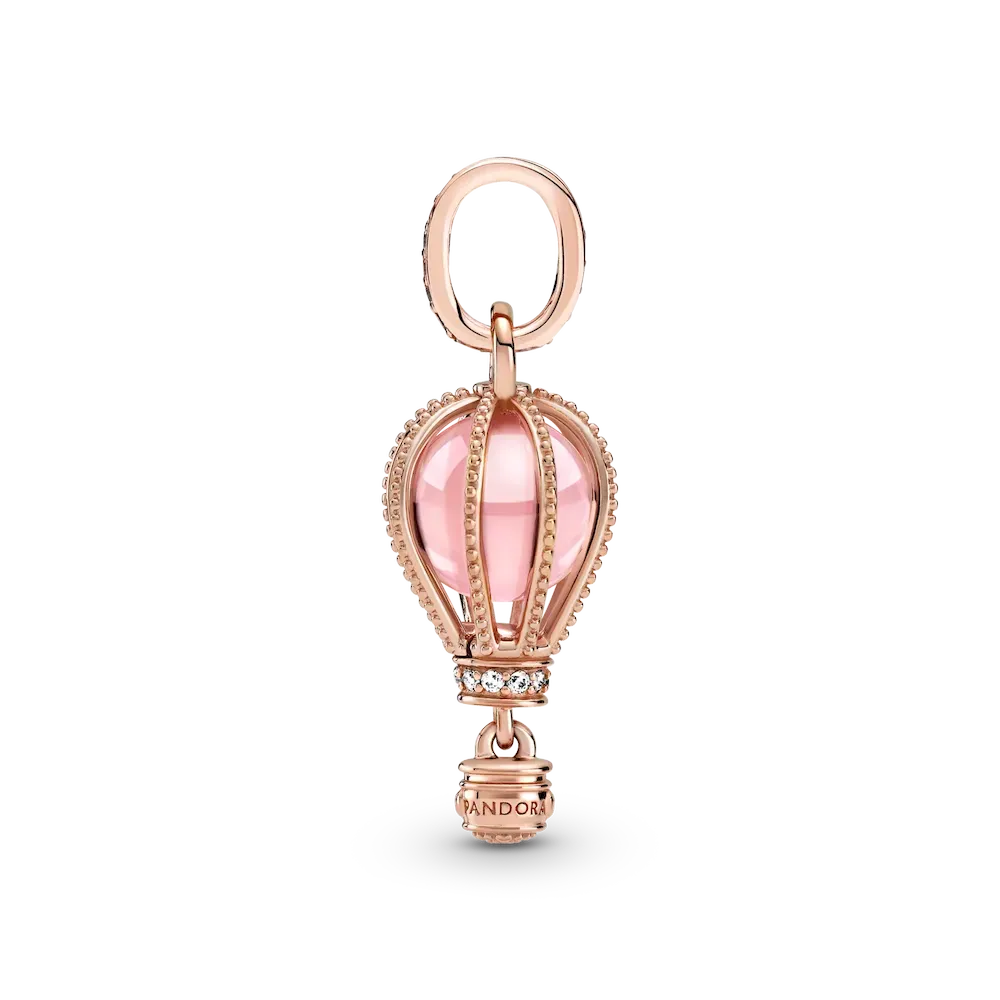 Sparkling Pink Hot Air Balloon Dangle Charm - Image 6