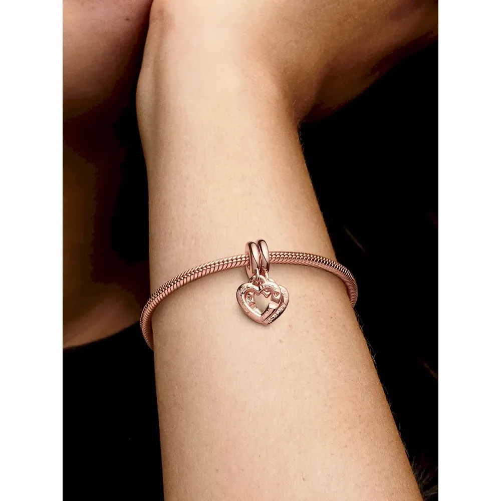 FINAL SALE - Linked Sister Hearts Split Dangle Charm - Image 2