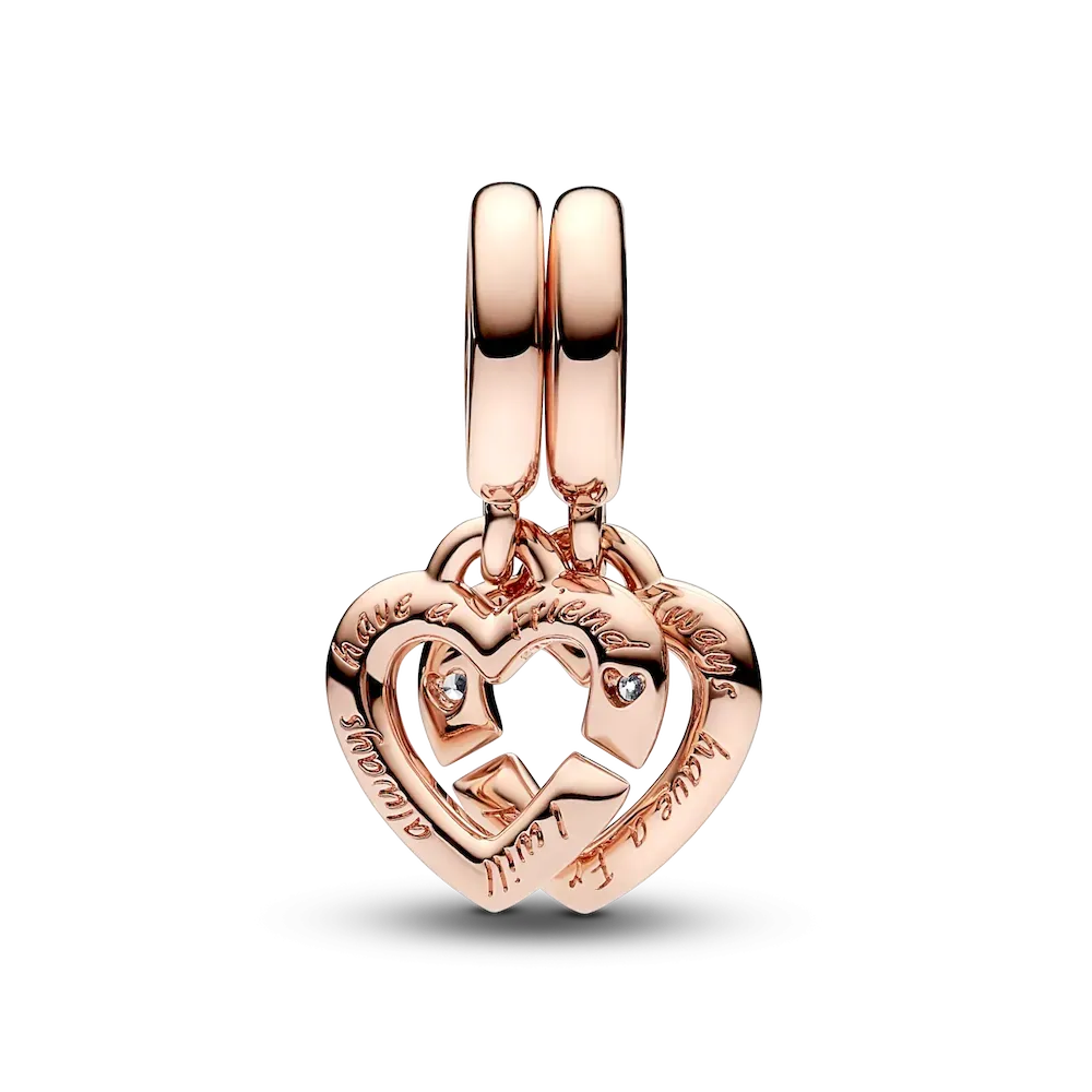 FINAL SALE - Linked Sister Hearts Split Dangle Charm - Image 4