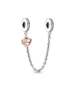 Family Heart Safety Chain Charm