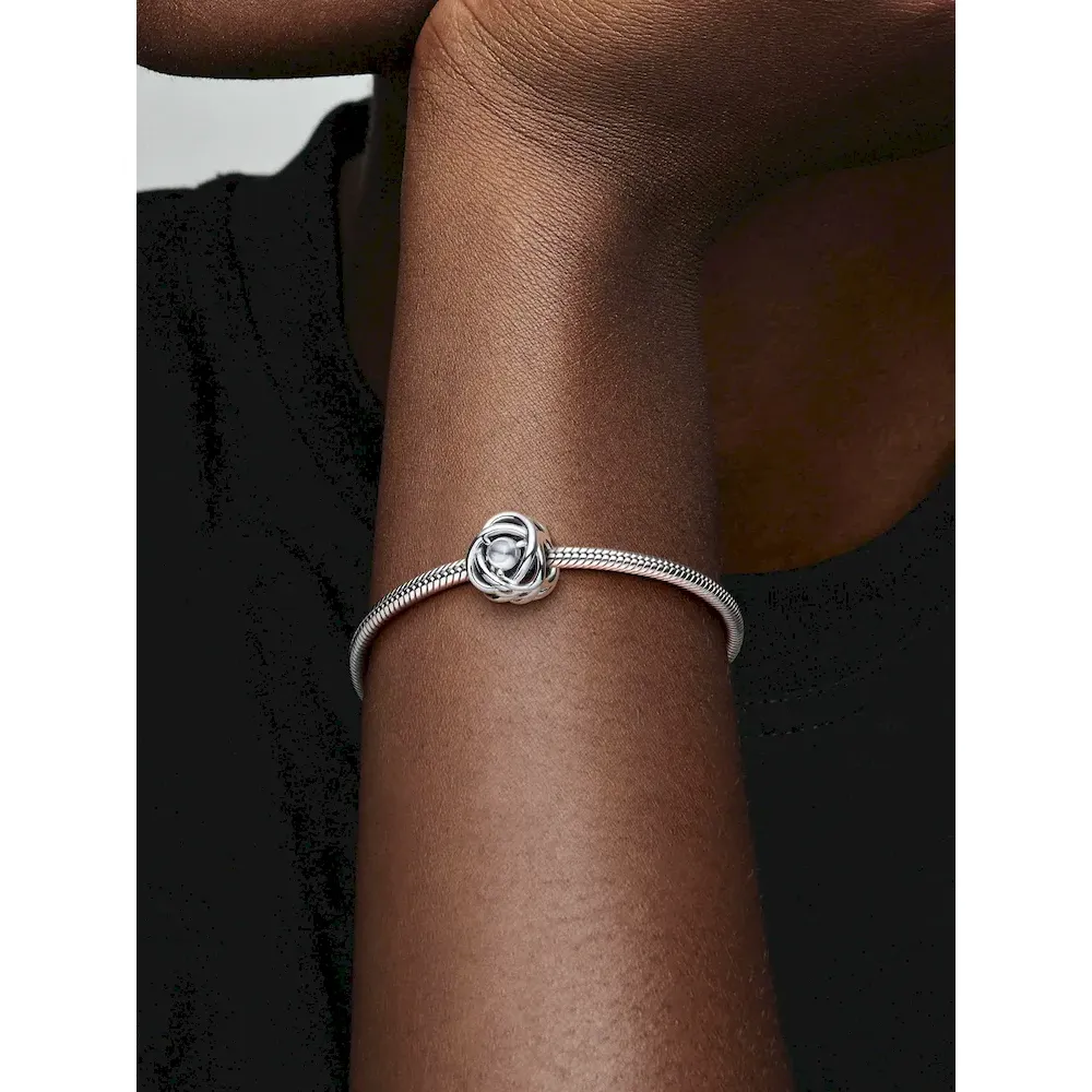 April Clear Eternity Circle Charm - Image 2