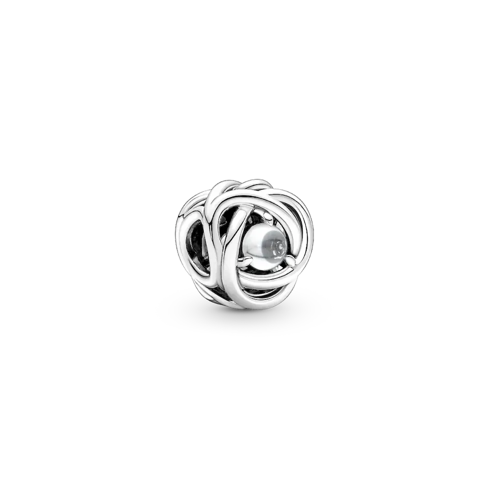 April Clear Eternity Circle Charm