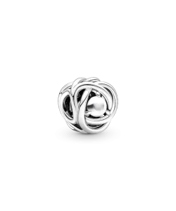 June White Mother of Pearl Eternity Circle Charm