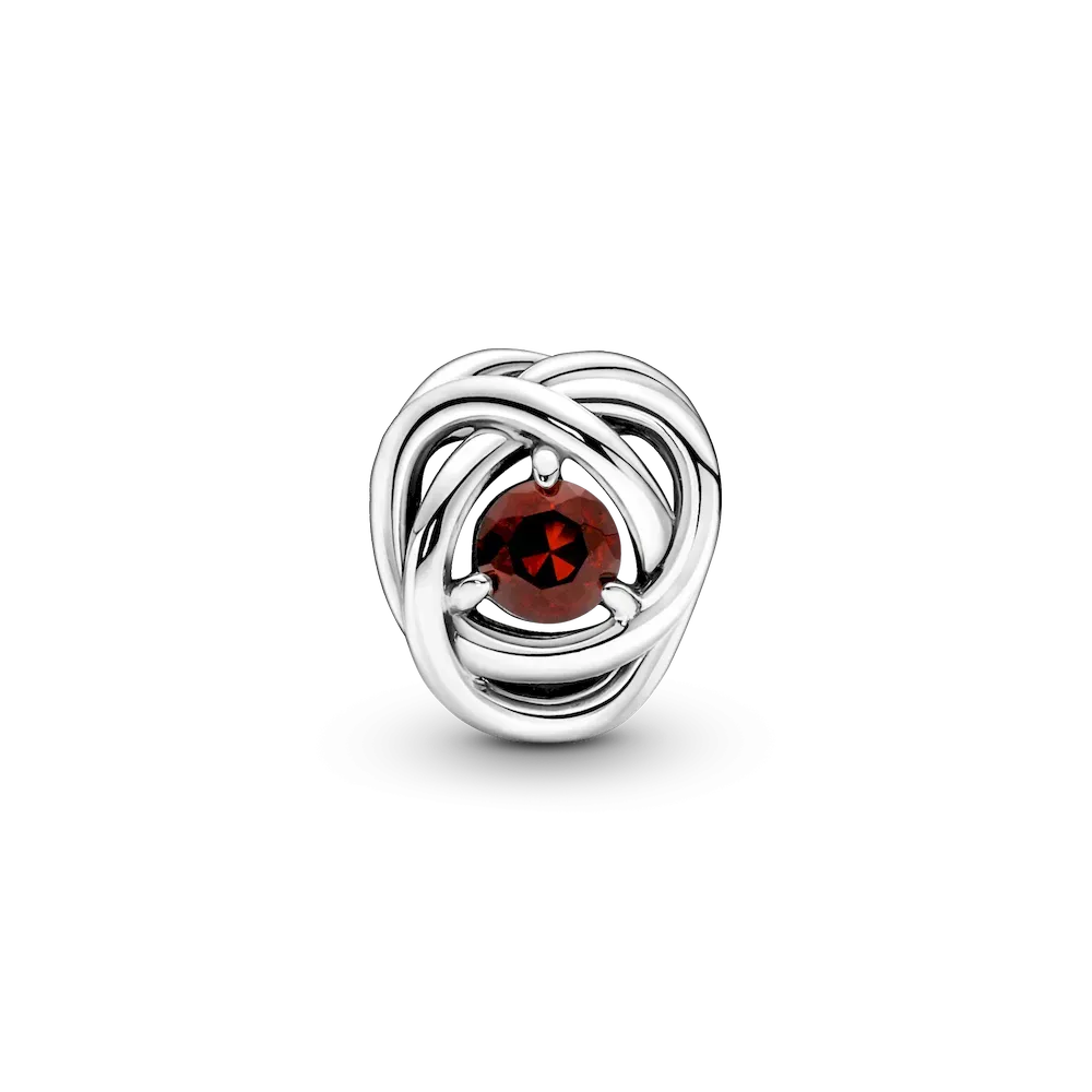 January Red Eternity Circle Charm - Image 5