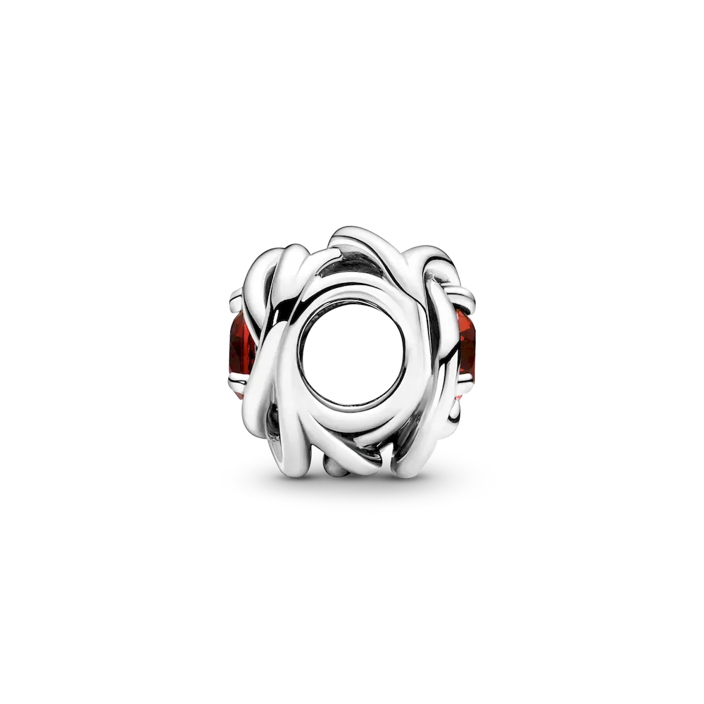January Red Eternity Circle Charm - Image 4