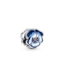 Blue Pansy Flower Charm