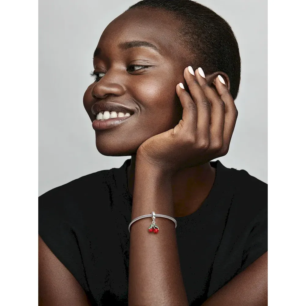 Asymmetrical Cherry Fruit Dangle Charm - Image 3