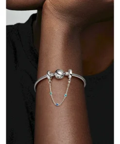 Alternative view of Triple Blue Stone Safety Chain