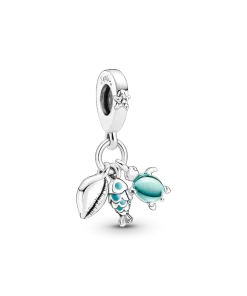 Fish, Sea Turtle & Conch Triple Dangle Charm