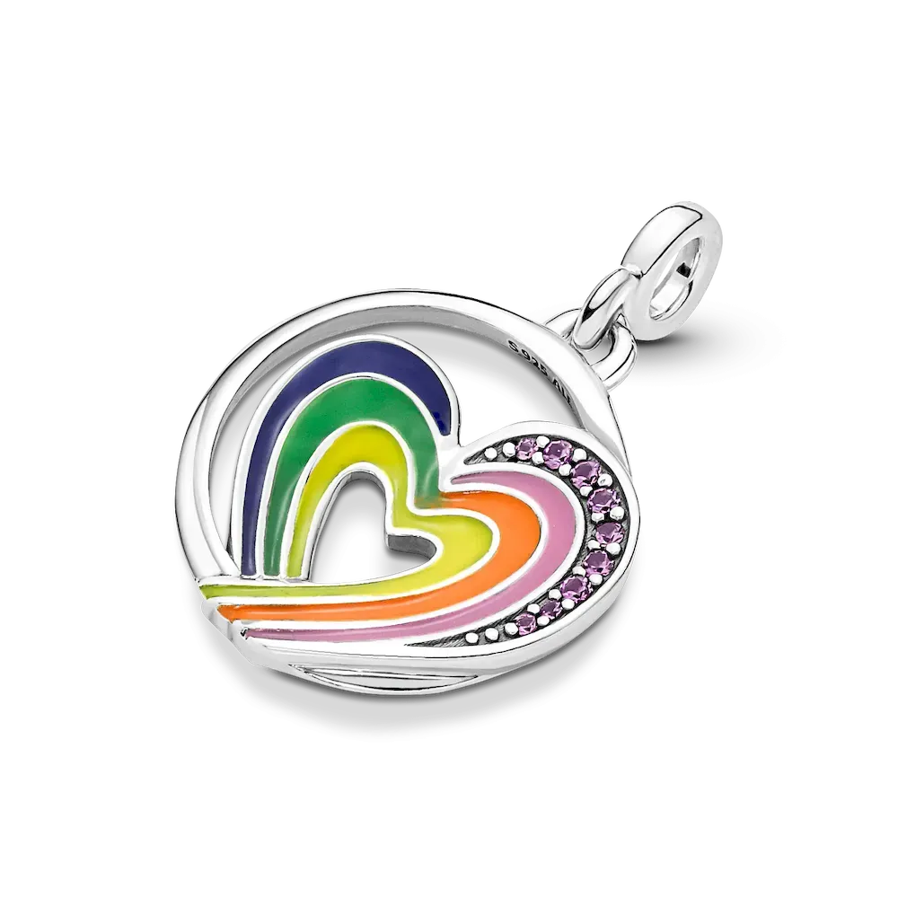 FINAL SALE - Pandora ME Rainbow Heart of Freedom Medallion Charm - Image 4