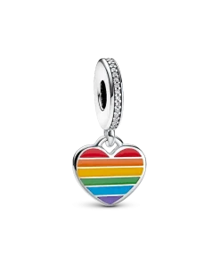 Pride Rainbow Heart Dangle Charm