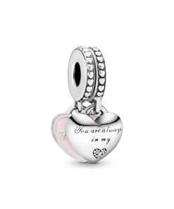 Mother & Daughter Hearts Dangle Charm