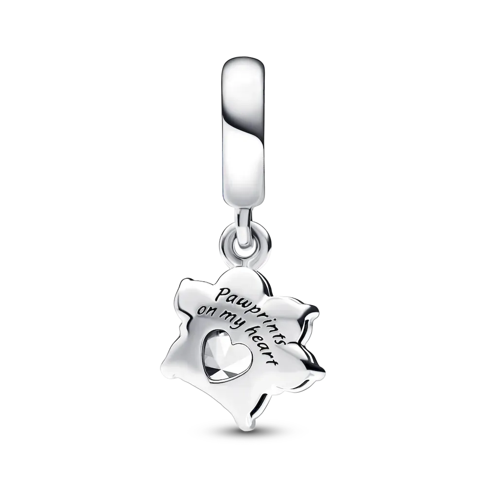 Sparkling Pet Paw Print Dangle Charm - Image 4