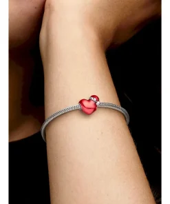 Alternative view of Metallic Red Christmas Heart Charm